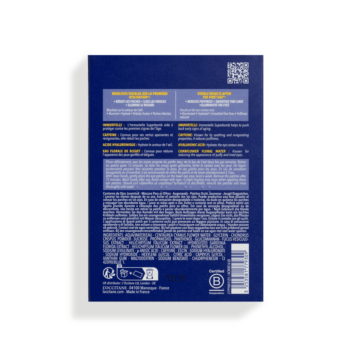 IMMORTELLE PRECIEUSE EYE PATCHES Normal L'Occitane