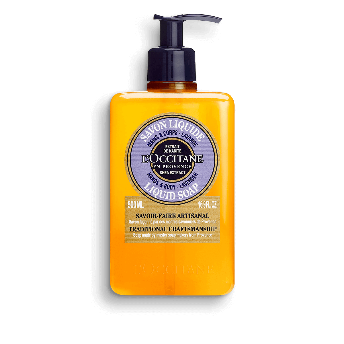 Jabón líquido Karité Lavanda, manos y cuerpo 500ml - L'Occitane Panama