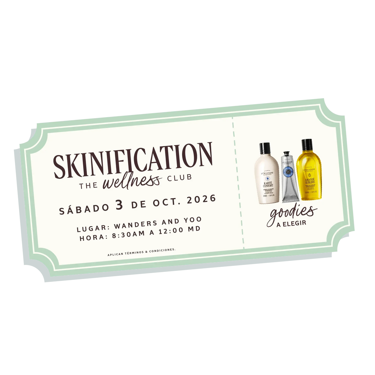 Boleto Evento Skinification - The Wellness Club Normal SERLOCEVENT 